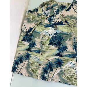 Vintage Hilo Hattie Hawaiian Shirt Mens 2XL XXL Camp Aloha Button Up